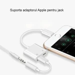 Adaptor Lightning iPhone 2 in 1 Casti si Incarcator