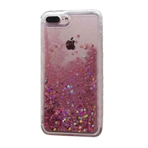 Husa de telefon The Phone Closet cu apa si sclipici, lichid si glitter, pentru iPhone 7 / 8, Rose Pink