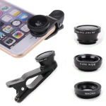 Kit Lentile Foto 3-in-1 Fisheye EDMAN, Wide Angle si Macro pentru telefon/tableta, Negru1064