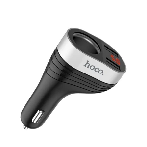 Incarcator auto Hoco Z29, afisaj electronic, 2 x USB plus priza auto