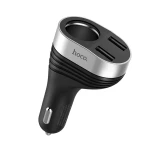 Incarcator auto Hoco Z29, afisaj electronic, 2 x USB plus priza auto
