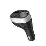 Incarcator auto Hoco Z29, afisaj electronic, 2 x USB plus priza auto
