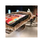 Husa cu Blanita de iepuras pufos pentru iPhone 7 ,Gri