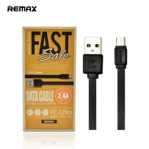 Cablu de date Micro-USB Remax Pro RC-129m 1M 2.4A , negru