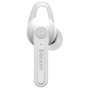 Baseus casca in-ear Bluetooth cu statie in carcare USB, Alba