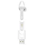 Baseus casca in-ear Bluetooth cu statie in carcare USB, Alba