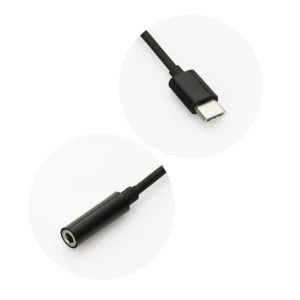 Adaptor audio USB Tip C la Jack 3.5mm, Negru