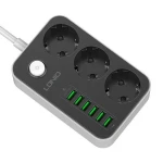 Prelungitor cu 3 prize AC, 6x USB, LDNIO SE3631, 1,6 m (negru)