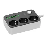 Prelungitor cu 3 prize AC, 6x USB, LDNIO SE3631, 1,6 m (negru)