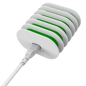 Incarcator priza LDNIO A6702, 6 x USB, White/Green