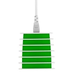 Incarcator priza LDNIO A6702, 6 x USB, White/Green