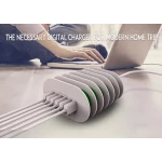 Incarcator priza LDNIO A6702, 6 x USB, White/Green