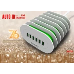 Incarcator priza LDNIO A6702, 6 x USB, White/Green