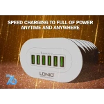 Incarcator priza LDNIO A6702, 6 x USB, White/Green