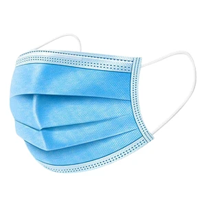 Set 50 bucati Masti de Unica Folosinta pentru Protectie, 3 Straturi, 3 Pliuri cu Elastic, Albastru