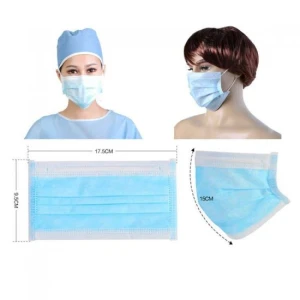 Set 50 bucati masti de protectie faciala, 3 straturi/pliuri cu elastic, din Poliamida