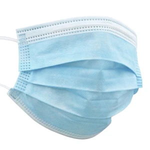 Set 50 masti de protectie, polipropilena, albastru, 3 straturi