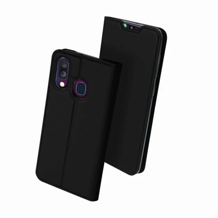 Husa Carte Dux Ducis Anti Amprenta pentru Samsung Galaxy A20e, Negru
