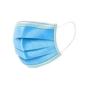 Set 50 bucati Masti de protectie unica folosinta, 3 straturi, Polipropilena, Albastru