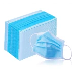 Set 50 bucati Masti de protectie unica folosinta, 3 straturi, Polipropilena, Albastru