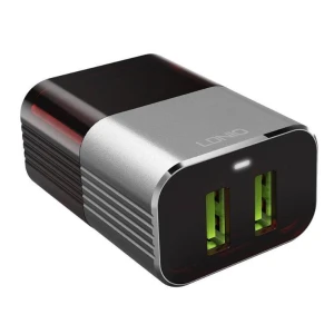 Incarcator LDNIO A2206 Adaptive Travel Charger, 5V 2.4A, 2 USB cu Auto-ID pentru iPhone, iPad, Negru-Gri