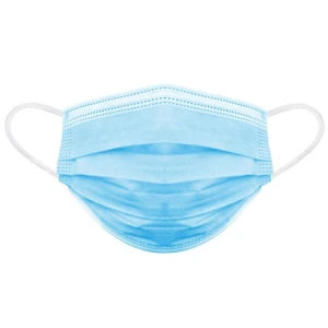 Set de 50 buc masti unica folosinta cu 3 pliuri si 3 straturi, elastic, Albastru, guard