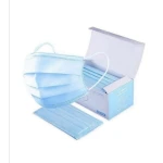 Set 50 bucati Masti faciale de adulti, de unica folosinta, Polipropilena, 3 straturi, 3 pliuri, albastre, nesterile