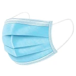 Set 50 masti unica folosinta, cu 3 pliuri si 3 straturi, nesterila, albastra