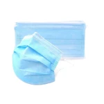 Set 50 masti unica folosinta, cu 3 pliuri si 3 straturi, nesterila, albastra