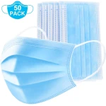 Set masca protectie, Polipropilena, Albastru, 3 straturi, 50 bucati