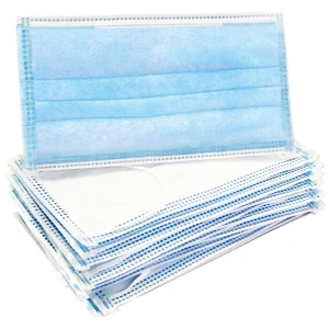 Set 50 masti de protectie respiratorie, albastru, 3 straturi