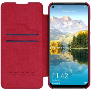 Husa tip carte Nillkin Qin pentru Huawei P40 Lite-Red