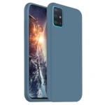 Set Husa Soft Silicone Compatibil cu Samsung Galaxy A51, din silicon flexibil si ultra subtire, Gray Blue + Folie din sticla securizata Compatibil cu Samsung Galaxy A51