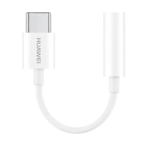 Adaptor audio Huawei, conector USB Type-C la Jack 3.5mm mama, CM20, 8 cm lungime, Alb