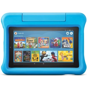 Tableta Amazon Fire 7, afisaj de 7 inch, 16 GB, albastru, potrivita pentru copii