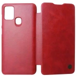 Husa Nillkin Qin tip carte rosie pentru Samsung Galaxy A21s (SM-A217F)