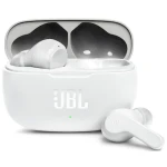 Casti audio in-ear JBL Wave 200TWS, True Wireless, Bluetooth, Deep Bass, IPX2, Touch Control, Alb