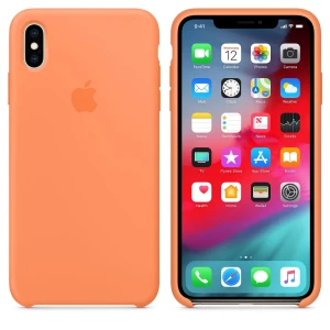 Husa de protectie Apple pentru iPhone Xs Max, Silicon, Papaya