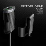 Incarcator auto LDNIO C502 cu cablu extensibil si 4 porturi USB 5.1A, negru