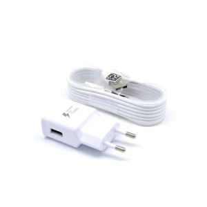 Set Incarcator retea compatibil Samsung Fast 9V/1.67 A or 5V/2A +cablu date Type-C, White