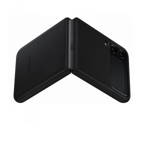 Husa Leather Cover pentru Samsung Galaxy Z Flip 3 5G Black
