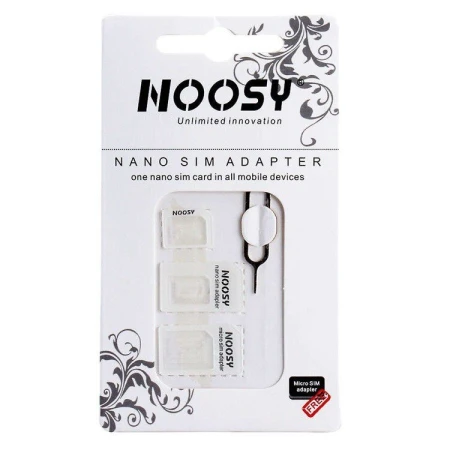 Adaptor SIM 3in1 Nano/Micro/Mini Noosy cu cheita, White/Clear