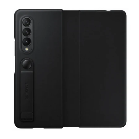 Husa de protectie Samsung Leather Flip Cover pentru Galaxy Z Fold3, BLACK