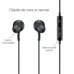 Casti Audio Jack, cu Microfon, Samsung (EO, IA500BBEGWW), Black (Blister Packing)