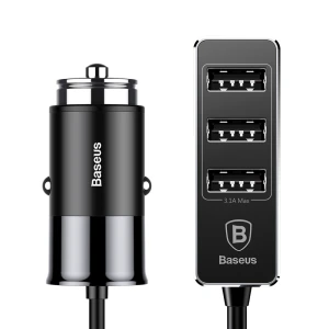 Incarcator Auto Baseus Enjoy Together 4xUSB 5.5A, CCTON-01, negru