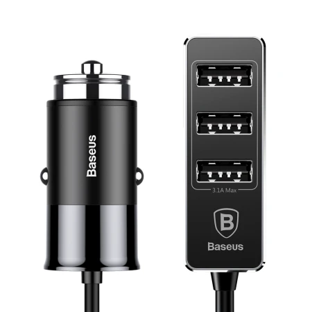 Incarcator Auto Baseus Enjoy Together 4xUSB 5.5A, CCTON-01, negru