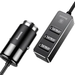 Incarcator Auto Baseus Enjoy Together 4xUSB 5.5A, CCTON-01, negru