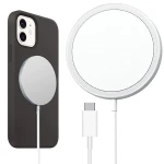 Incarcator wireless rapid Magsafe 15W, pentru iPhone 12, iPhone 12 mini si iPhone 12 Pro si alte telefoane Alb