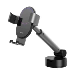 Suport auto, Baseus Simplism SUYL-JY0S, Gravitational, Prindere cu ventuza pe bord sau geam, Negru/Gri, Universal, Diagonale suportate 4,6-6,5 ″