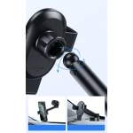 Suport auto, Baseus Simplism SUYL-JY0S, Gravitational, Prindere cu ventuza pe bord sau geam, Negru/Gri, Universal, Diagonale suportate 4,6-6,5 ″